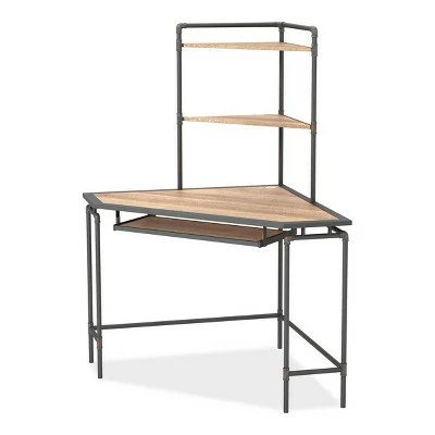 Norda Corner Desk with USB Port Sand Black/Light Pure Copper - miBasics 6 Norda Corner Desk with USB Port Sand Black/Light Pure Copper - miBasics - Image 4