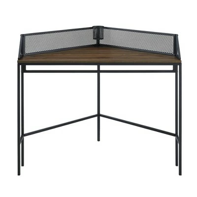 Urban Industrial Corner Desk with Pen Storage - Saracina Home Gray Wash 5 Urban Industrial Corner Desk with Pen Storage - Saracina Home Gray Wash - Image 3