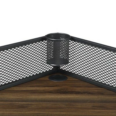 Urban Industrial Corner Desk with Pen Storage - Saracina Home Gray Wash 6 Urban Industrial Corner Desk with Pen Storage - Saracina Home Gray Wash - Image 4