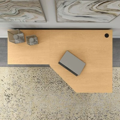 Cabot 60W Corner Desk with Storage - Bush Furniture Natural Maple 8 Cabot 60W Corner Desk with Storage - Bush Furniture Natural Maple - Image 6