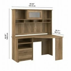 Cabot 60W Corner Desk with Hutch - Bush Furniture Reclaimed Pine -Outlet Desks Store unnamed file 5414