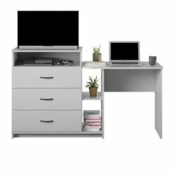 Devlin 3 in 1 Media Dresser and Desk Combo - Room & Joy Gray Oak -Outlet Desks Store unnamed file 545