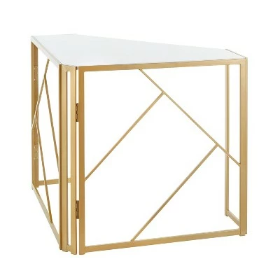 Folia Corner Desk Gold/White - LumiSource 4 Folia Corner Desk Gold/White - LumiSource - Image 2