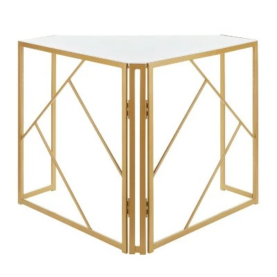 Folia Corner Desk Gold/White - LumiSource 5 Folia Corner Desk Gold/White - LumiSource - Image 3