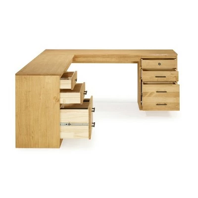 Vanessa L Shaped Desk Natural - Linon 5 Vanessa L Shaped Desk Natural - Linon - Image 4