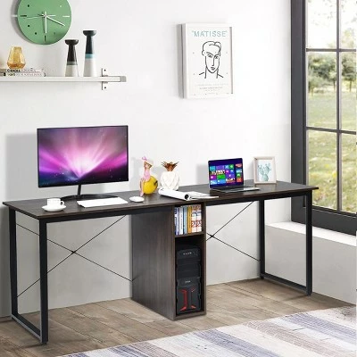 Costway 2 Person Computer Desk 79''Large Double Workstation Dual Office Desk w/Storage 7 Costway 2 Person Computer Desk 79''Large Double Workstation Dual Office Desk w/Storage - Image 5