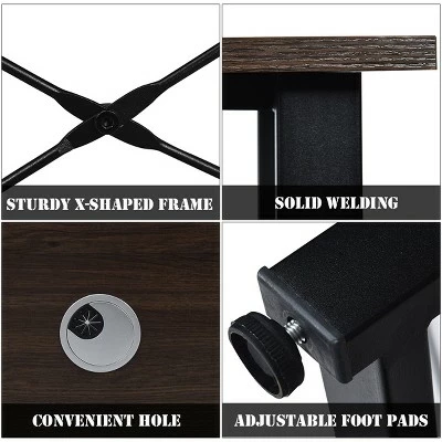 Costway 2 Person Computer Desk 79''Large Double Workstation Dual Office Desk w/Storage 9 Costway 2 Person Computer Desk 79''Large Double Workstation Dual Office Desk w/Storage - Image 7