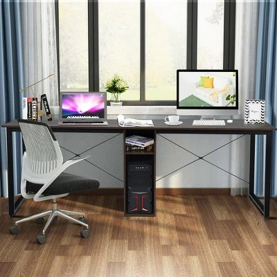 Costway 2 Person Computer Desk 79''Large Double Workstation Dual Office Desk w/Storage 10 Costway 2 Person Computer Desk 79''Large Double Workstation Dual Office Desk w/Storage - Image 8