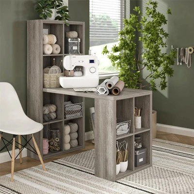 Room & Joy Venice Grove Hobby Craft Desk Gray Oak - Room & Joy 2 Room & Joy Venice Grove Hobby Craft Desk Gray Oak - Room & Joy