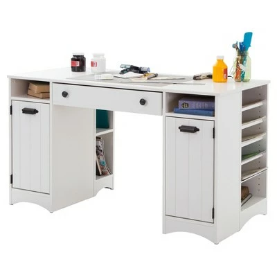 Artwork Craft Table with Storage White - South Shore 4 Artwork Craft Table with Storage White - South Shore - Image 3