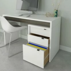 Chrono Reversible Desk Panel Bark Gray/White - Nexera