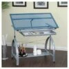 Studio Designs Avanta Table - Silver/Blue Glass -Outlet Desks Store unnamed file 5671