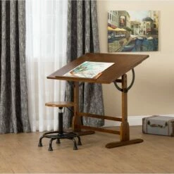 42" Canvas & Color Retro Wood Table / Rustic Oak - Studio Designs -Outlet Desks Store unnamed file 5689