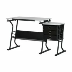 Studio Designs Eclipse Hobby Table with Stool - Black/White