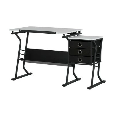 Studio Designs Eclipse Hobby Table with Stool - Black/White 3 Studio Designs Eclipse Hobby Table with Stool - Black/White