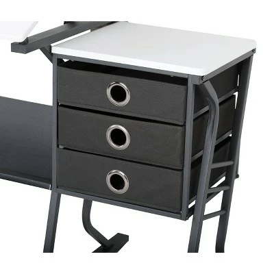 Studio Designs Eclipse Hobby Table with Stool - Black/White 9 Studio Designs Eclipse Hobby Table with Stool - Black/White - Image 7