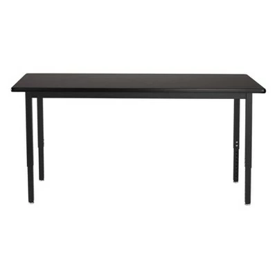 Heavy Duty Height Adjustable Table Black Frame/Black Top - National Public Seating 3 Heavy Duty Height Adjustable Table Black Frame/Black Top - National Public Seating