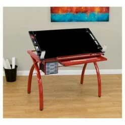 Canvas & Color Adjustable Craft Station Red/Black Glass - Studio Designs -Outlet Desks Store unnamed file 5776