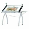 Studio Designs Futura Craft Station with Folding Shelf-White/Clear Glass -Outlet Desks Store unnamed file 5779