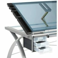 Canvas & Color Adjustable Craft Station Silver/Blue Glass - Studio Designs -Outlet Desks Store unnamed file 5831