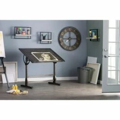 42"x30" Vintage Solid Wood Drawing/Drafting Table with Adjustable Tilting Top - studio designs Black -Outlet Desks Store unnamed file 5849