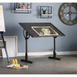 42"x30" Vintage Solid Wood Drawing/Drafting Table with Adjustable Tilting Top - studio designs Black -Outlet Desks Store unnamed file 5850