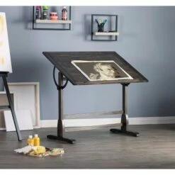 42"x30" Vintage Solid Wood Drawing/Drafting Table with Adjustable Tilting Top - studio designs Black -Outlet Desks Store unnamed file 5851
