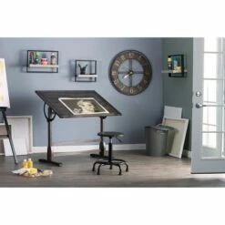 42"x30" Vintage Solid Wood Drawing/Drafting Table with Adjustable Tilting Top - studio designs Black -Outlet Desks Store unnamed file 5852