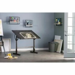 42"x30" Vintage Solid Wood Drawing/Drafting Table with Adjustable Tilting Top - studio designs Black -Outlet Desks Store unnamed file 5855