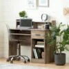 Axess Desk with Keyboard Tray Weathered Oak - South Shore