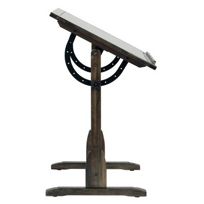 Vintage Solid Wood Drawing/Drafting Table with 36" Wide Adjustable Top Distressed Black - studio designs 6 Vintage Solid Wood Drawing/Drafting Table with 36" Wide Adjustable Top Distressed Black - studio designs - Image 5