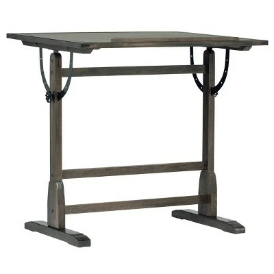 Vintage Solid Wood Drawing/Drafting Table with 36" Wide Adjustable Top Distressed Black - studio designs 7 Vintage Solid Wood Drawing/Drafting Table with 36" Wide Adjustable Top Distressed Black - studio designs - Image 6