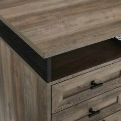 Salem Urban Industrial 3 Drawer Writing Desk - Saracina Home Rustic Oak -Outlet Desks Store unnamed file 5970