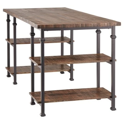 Ronay Wood Writing Desk with Storage - Inspire Q Rustic Oak 4 Ronay Wood Writing Desk with Storage - Inspire Q Rustic Oak - Image 2