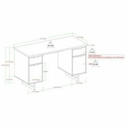 DuPonte Modern Double Sided Pedestal Executive Desk Dark Walnut - Saracina Home -Outlet Desks Store unnamed file 6095