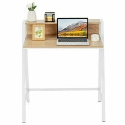 Costway 2 Tier Computer Desk PC Laptop Table Study Writing Home Office Natural -Outlet Desks Store unnamed file 612