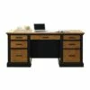 Toulouse Double Pedestal Desk Honey/Black - Martin Furniture