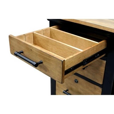 Toulouse Double Pedestal Desk Honey/Black - Martin Furniture 7 Toulouse Double Pedestal Desk Honey/Black - Martin Furniture - Image 5