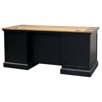 Toulouse Double Pedestal Desk Honey/Black - Martin Furniture 9 Toulouse Double Pedestal Desk Honey/Black - Martin Furniture - Image 7