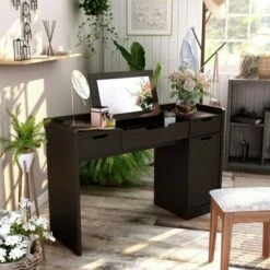 Regina 3 Drawer Vanity Table Espresso - miBasics -Outlet Desks Store unnamed file 6200