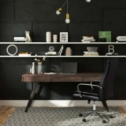 Large Mitchell Desk - WyndenHall Charcoal Brown
