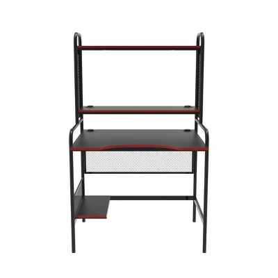 iCarus Mesh Gaming Desk with Wood Desktop - X Rocker Black 2 iCarus Mesh Gaming Desk with Wood Desktop - X Rocker Black