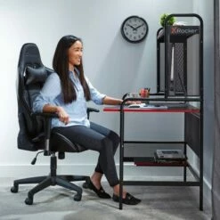 iCarus Mesh Gaming Desk with Wood Desktop - X Rocker Black 21 iCarus Mesh Gaming Desk with Wood Desktop - X Rocker Black -Outlet Desks Store unnamed file 6217