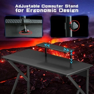 Costway Gaming Desk Computer Desk PC Table Workstation with Cup Holder & Headphone Hook 9 Costway Gaming Desk Computer Desk PC Table Workstation with Cup Holder & Headphone Hook - Image 7