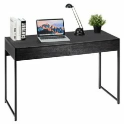 Costway 2-Drawer Computer Desk Study Table Writing Workstation Home Office BrownAntiqueBlack -Outlet Desks Store unnamed file 624