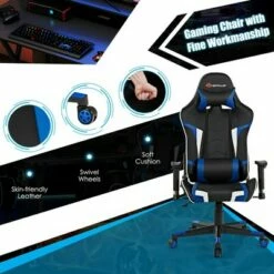 Costway Gaming Computer Desk&Massage Gaming Chair Set w/Monitor Shelf Power Strip -Outlet Desks Store unnamed file 6245