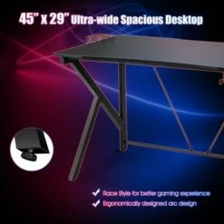 Costway Gaming Desk&Massage Gaming Chair Set w/Headphone Hook & Game Storage 18 Costway Gaming Desk&Massage Gaming Chair Set w/Headphone Hook & Game Storage -Outlet Desks Store unnamed file 6270