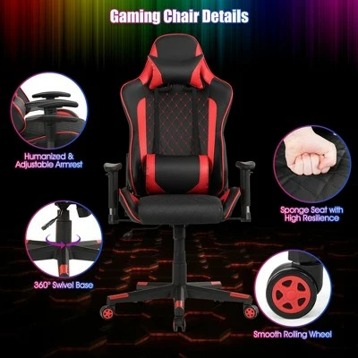Costway Gaming Desk&Massage Gaming Chair Set w/Headphone Hook & Game Storage 11 Costway Gaming Desk&Massage Gaming Chair Set w/Headphone Hook & Game Storage - Image 9