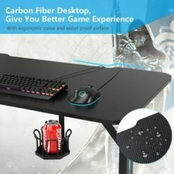 Costway Gaming Desk Home Office PC Computer Desk w/LED Lignt&Gaming Handle Rack 17 Costway Gaming Desk Home Office PC Computer Desk w/LED Lignt&Gaming Handle Rack -Outlet Desks Store unnamed file 6313
