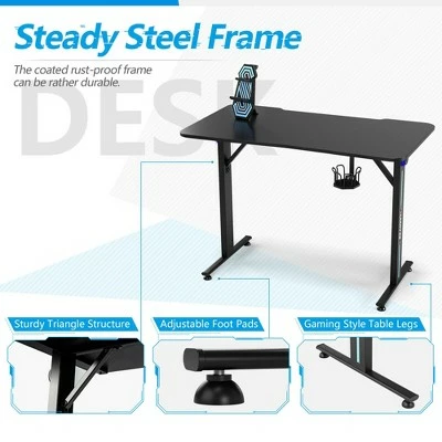 Costway Gaming Desk Home Office PC Computer Desk w/LED Lignt&Gaming Handle Rack 10 Costway Gaming Desk Home Office PC Computer Desk w/LED Lignt&Gaming Handle Rack - Image 8